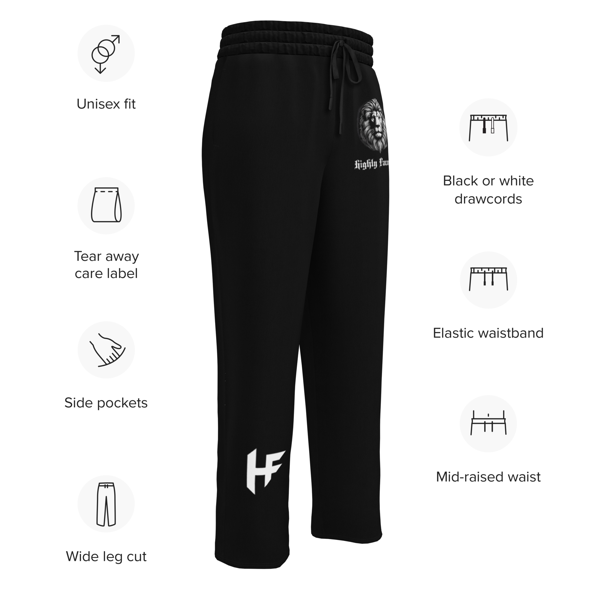 Highly Favored Unisex Fleece Joggers Black
